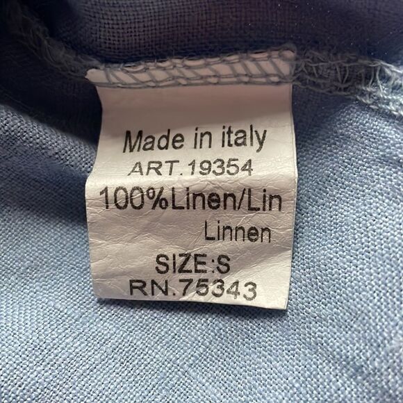 Lungo L'arno Women’s Blue Linen Embroidered Tunic Top - Picture 6 of 8